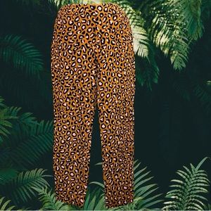 Old navy punk rocker cotton spandex stretch skinny ankle crop leopard print